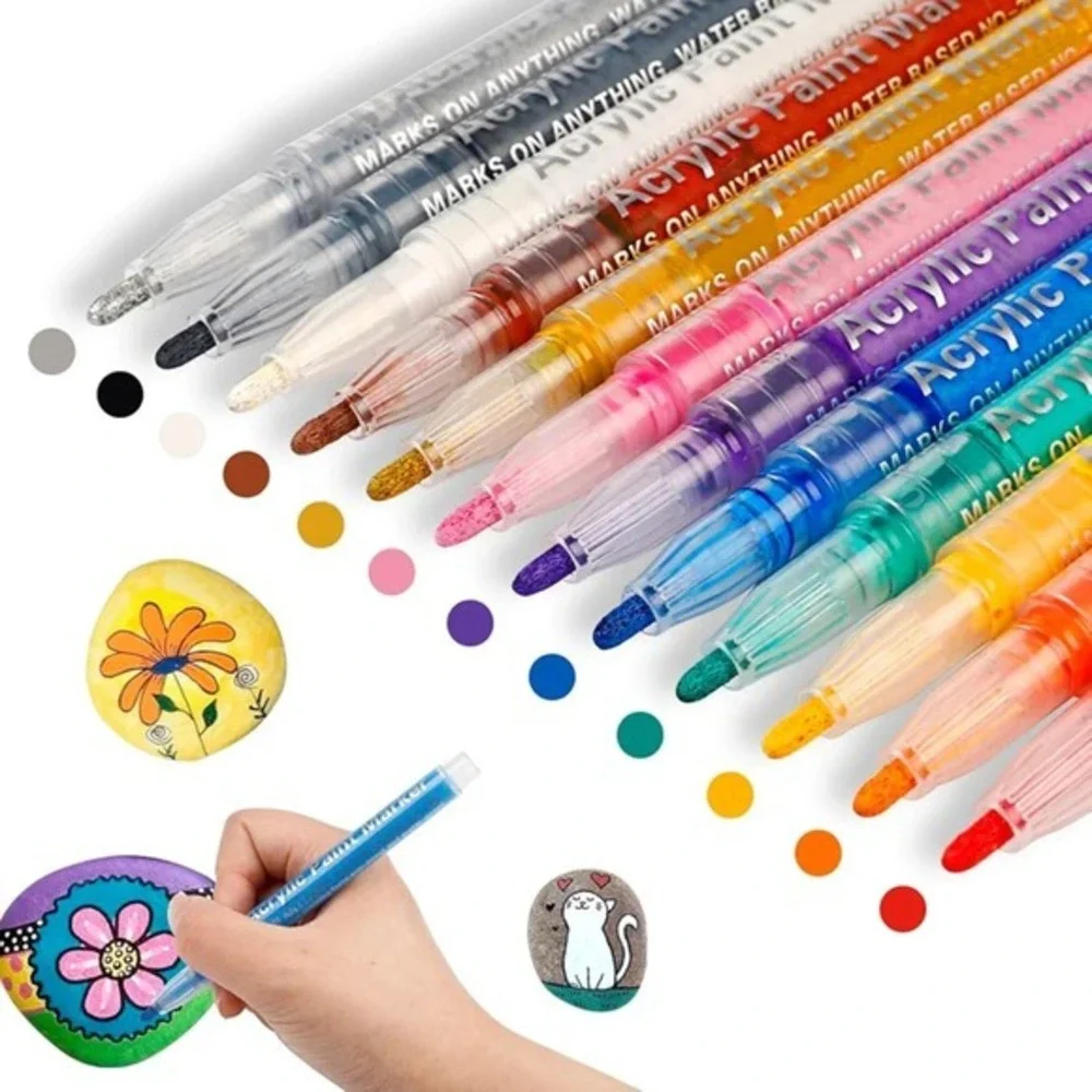 5 Sets of 12 ABEIER acrylic paint markers.‎ 60 markers in total